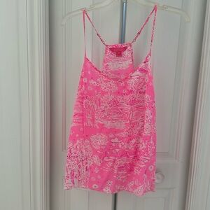 Lilly Pulitzer Silk Pink Racerback tank top
